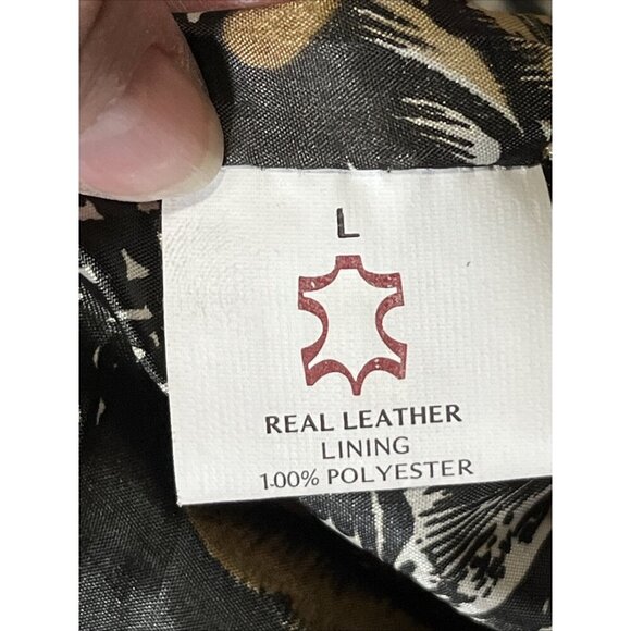 Vintage Echtes Leder Futter Men’s Size L Leather Jacket Motorcycle Baseb… - Picture 10 of 11